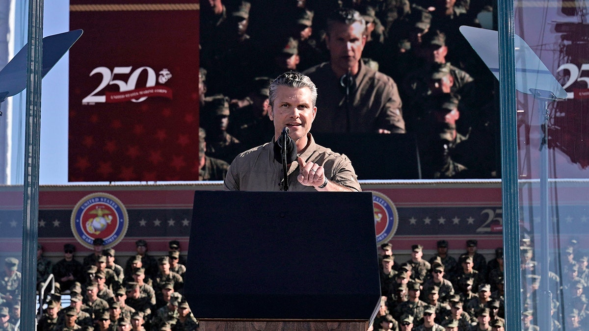 Pete Hegseth speaks at Marine Corps 250th anniversary event