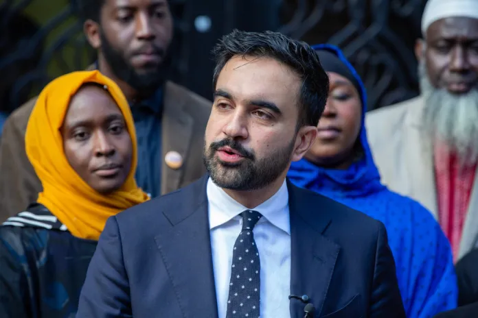 New York City Democratic mayoral candidate Zohran Mamdani speaks.