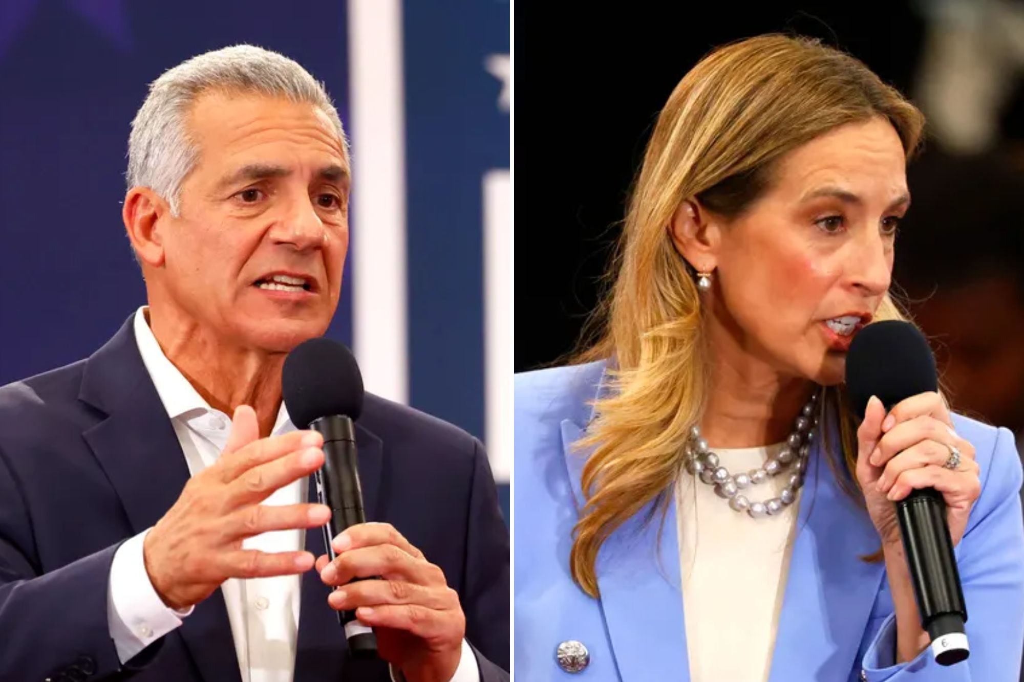 Mikie Sherrill and Jack Ciattarelli collage