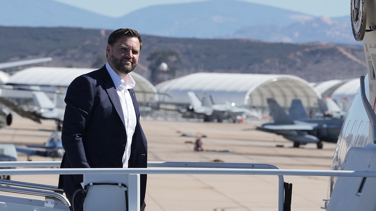 Vice President JD Vance boards Air Force Two.