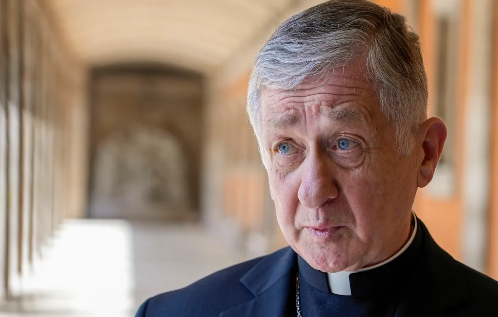 Cardinal Blase Cupich, archbishop of Chicago, speaks during an interview.
