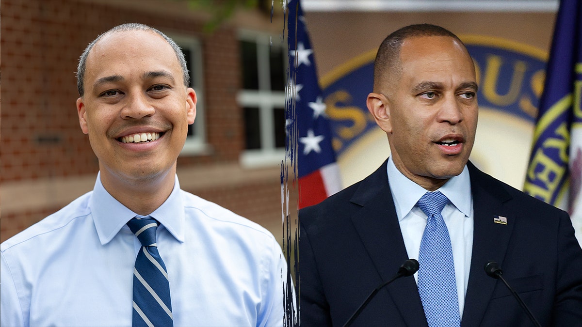 Democratic Party Leader in the House Hakeem Jeffries and Virginia AG candidate Jay Jones