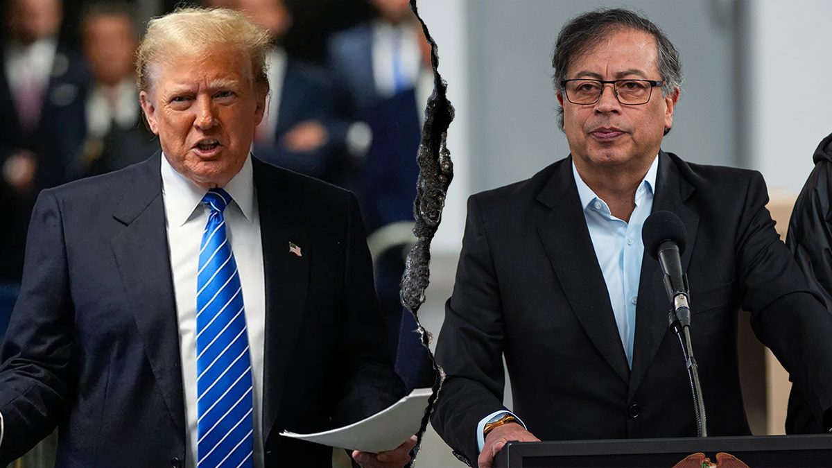 split image of us president trump and colombia president gustavo petro