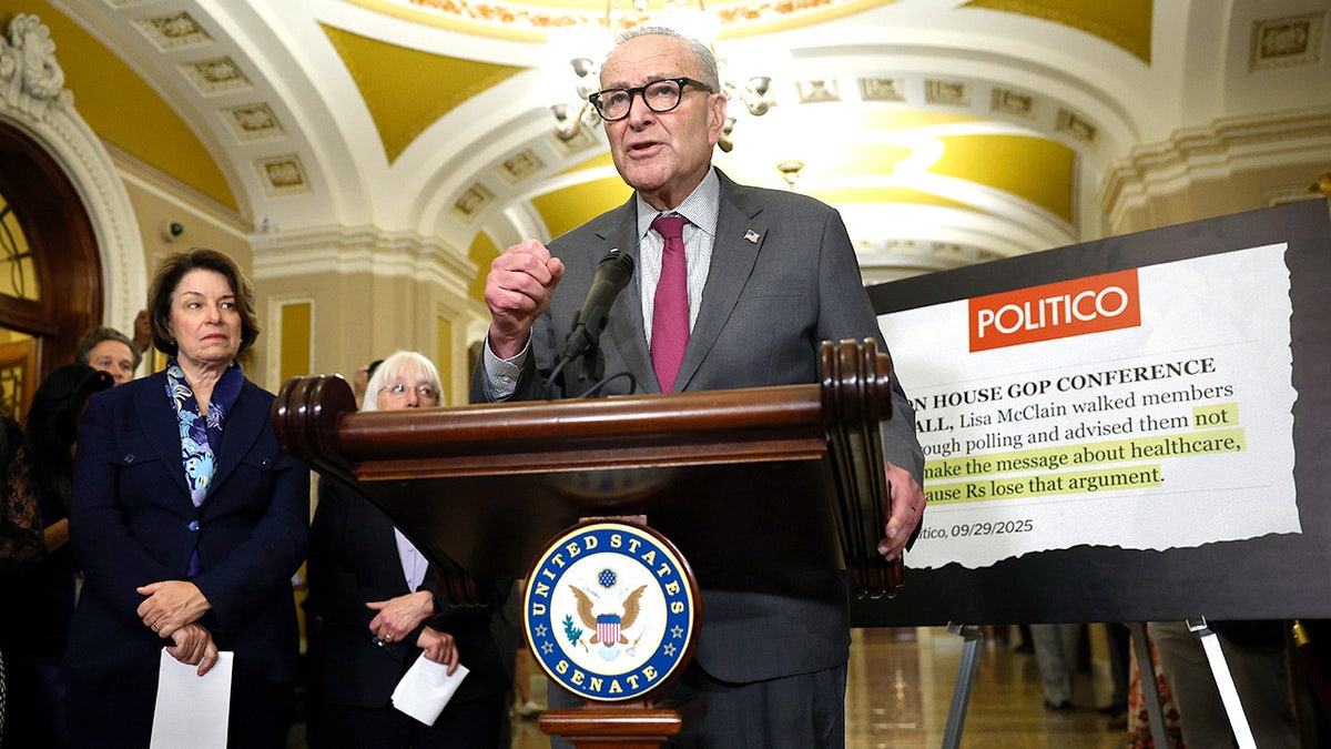 Chuck Schumer speaks at news conference