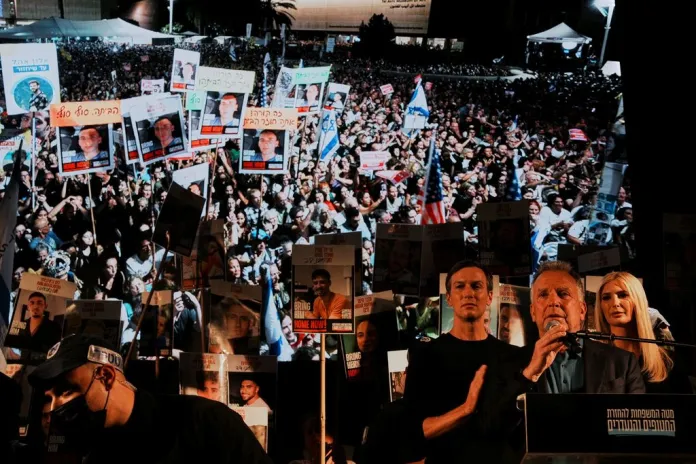 Witkoff takes to the podium in Tel Aviv.