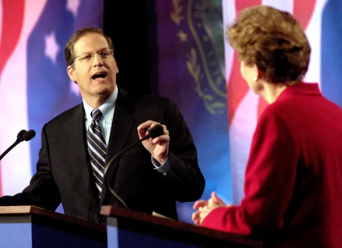 Sen. John Sununu (R-NH) debates Democratic rival and former Gov. Jeanne Shaheen.