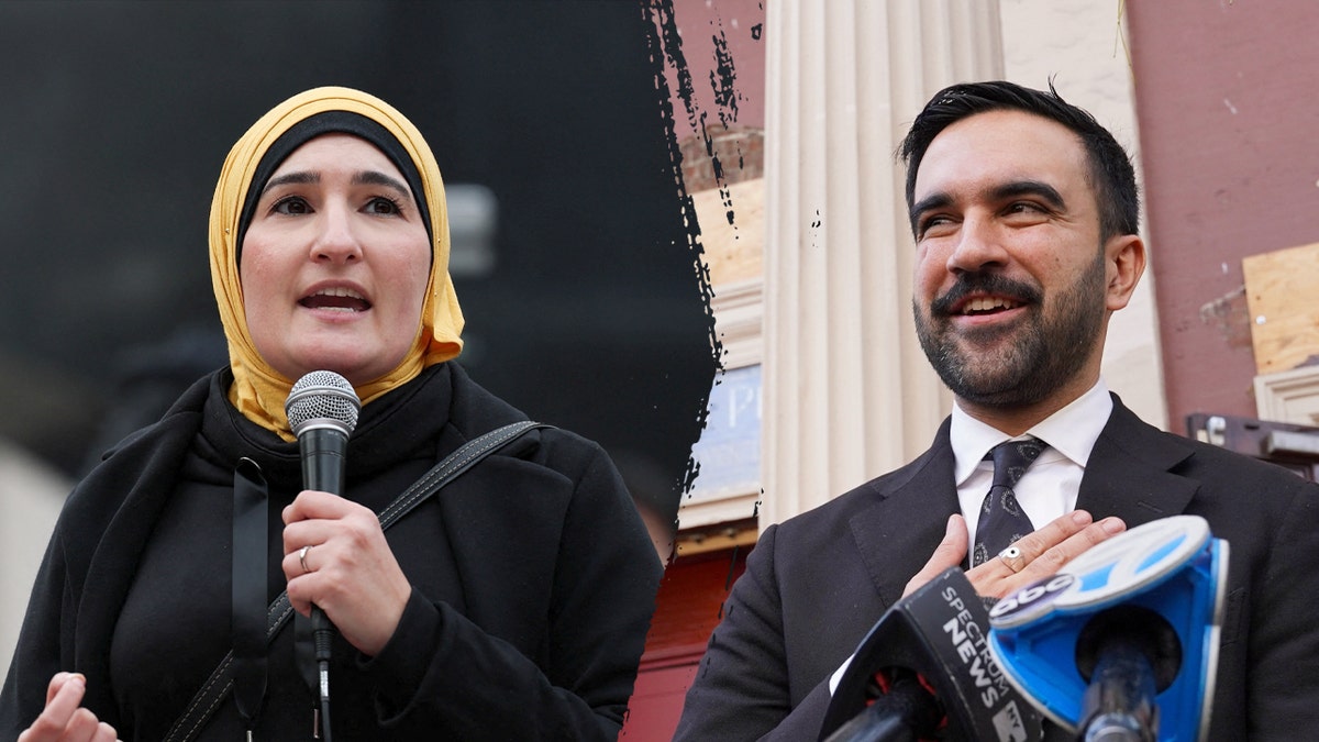 A split image of Linda Sarsour and Zohran Mamdani