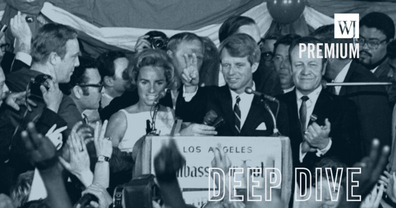 Sen. Robert F. Kennedy speaks his final words moments before his assassination at the Ambassador Hotel in Los Angeles, California, on June 5, 1968.