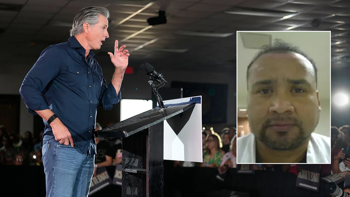 California Democratic Gov. Gavin Newsom (left) is under fire for his sanctuary policies after illegal immigrant Humberto Munoz-Gatica (right) allegedly killed an elderly man in a impaired driving incident in Orange County.