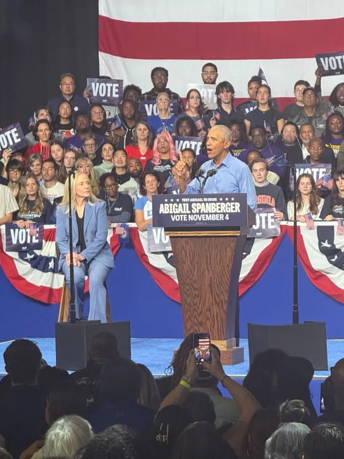 Obama at a rally for Spanberger.