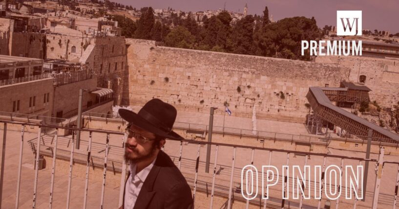 An ultra-Orthodox Jewish man walks near the empty Western Wall in the Old City of Jerusalem on June 23.
