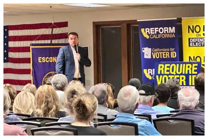 California Assemblymember Carl DeMaio (R-CA) speaks at an Elks lodge in Escondido, California, Thursday, Oct. 30, 2025. (Barnini Chakraborty/Washington Examiner)