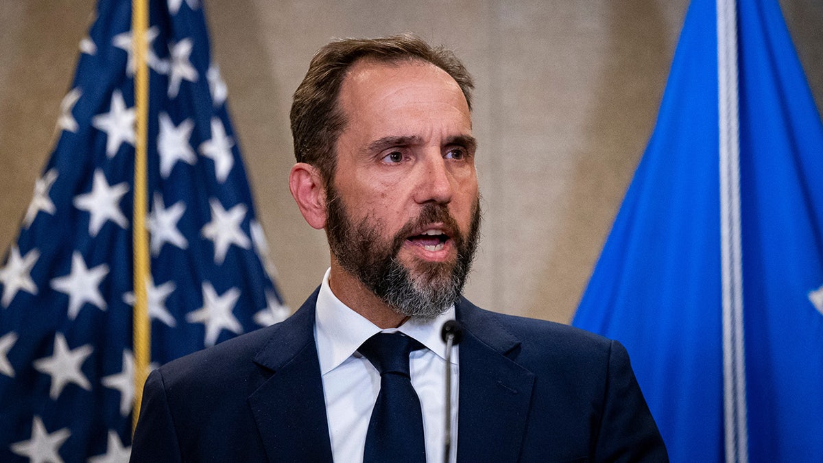 former special counsel Jack Smith speaks to reporters.