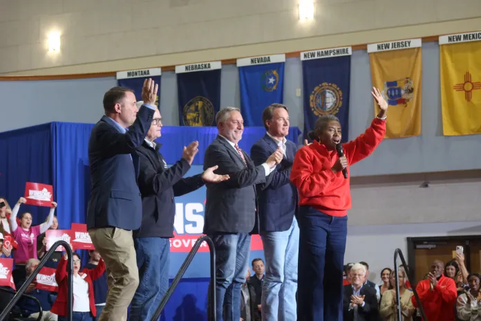 The entire Virginia Republican ticket appears together on stage on Nov. 1, 2025. (Samantha-Jo Roth, Washington Examiner)