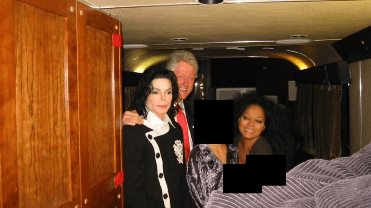 Bill Clinton, Michael Jackson and Diana Ross in a photo, in the newly released Epstein files on Friday, Dec. 19. (Credit: Department of Justice)
