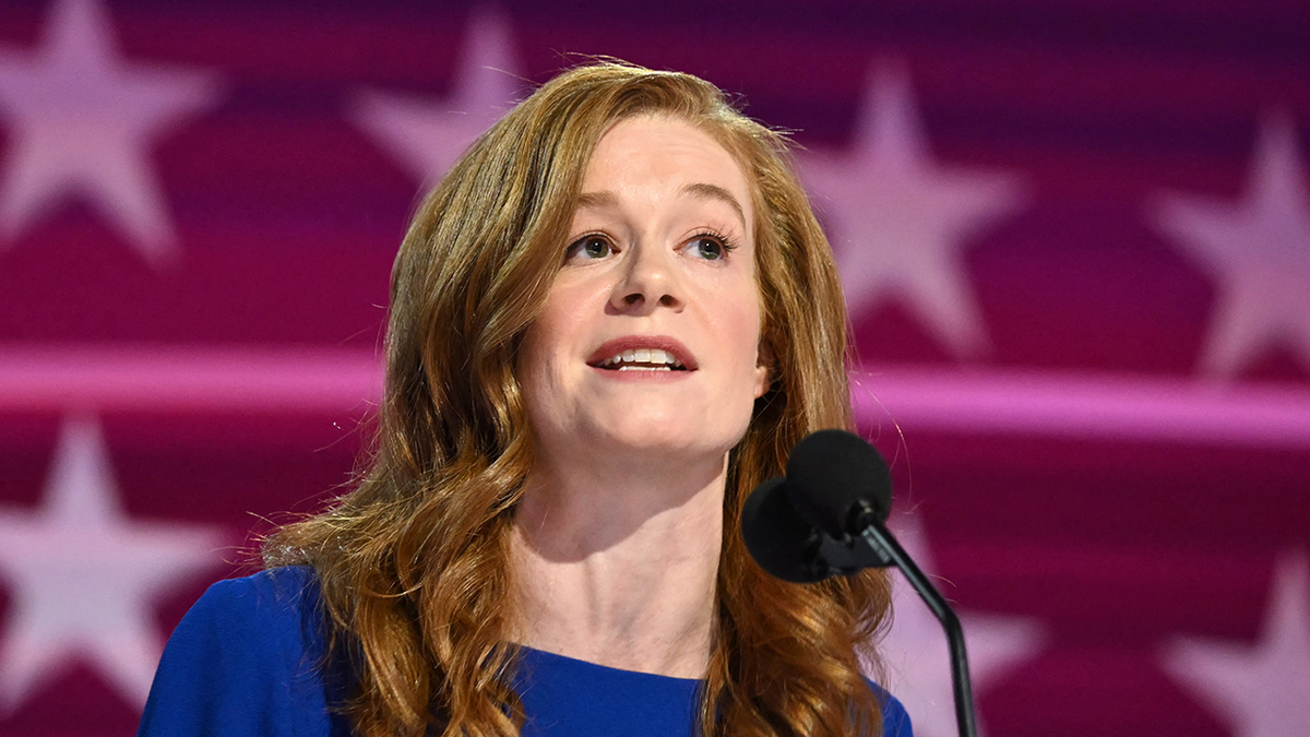 Michigan State Senator Mallory McMorrow speaks on the first day of the Democratic National Convention (DNC) at the United Center in Chicago, Illinois, on August 19, 2024. Vice President Kamala Harris will formally accept the party's nomination for president at the DNC which runs from August 19-22 in Chicago.