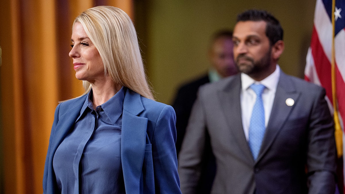 Pam Bondi at a presser