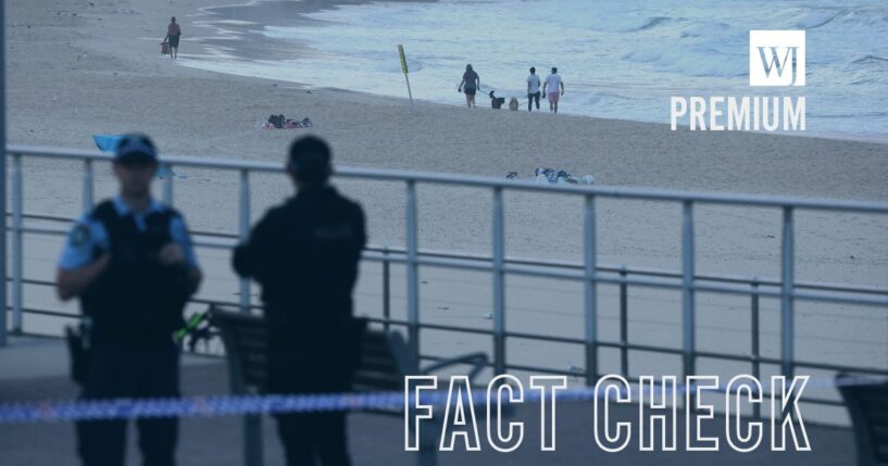 Residents stroll along Bondi Beach as police continue to exam the scene of the terrible Sydney shooting that took place on Dec. 15, 2025.