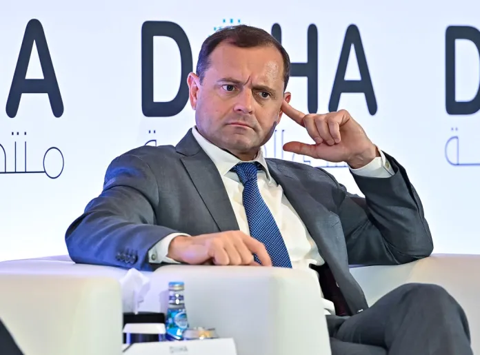 Thomas Perriello, Special Envoy to Sudan, US State Department, takes part in a panel discussion during the Doha Forum 2024 at Sheraton Grand Doha Resort & Convention Hotel ahead of the 22nd edition of the Doha Forum in Doha, Qatar, on December 7, 2024. (Photo by Noushad Thekkayil/NurPhoto via Getty Images)