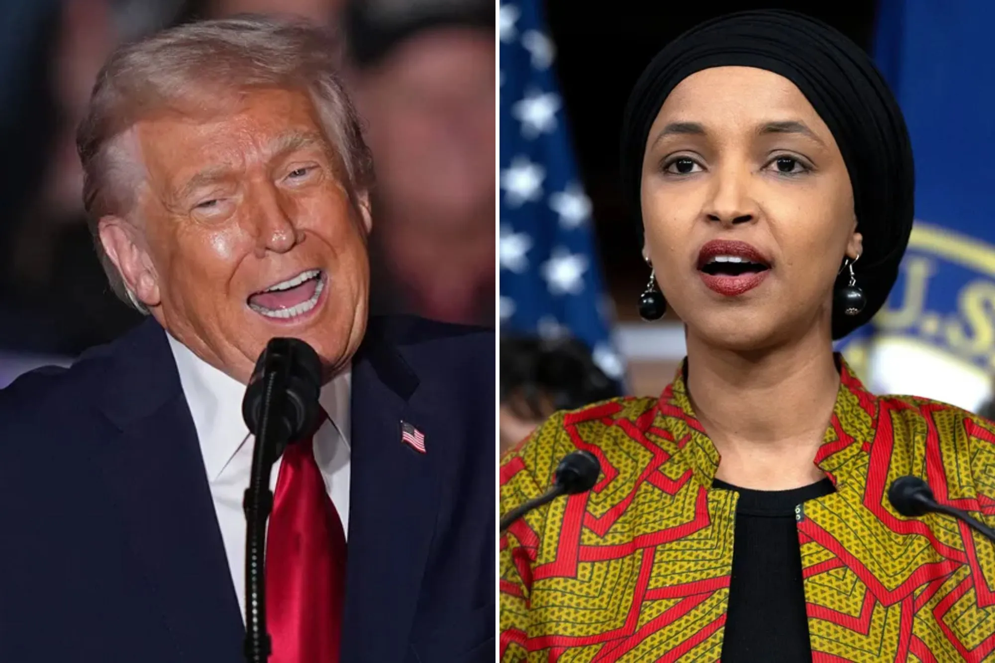 Donald Trump and Ilhan Omar