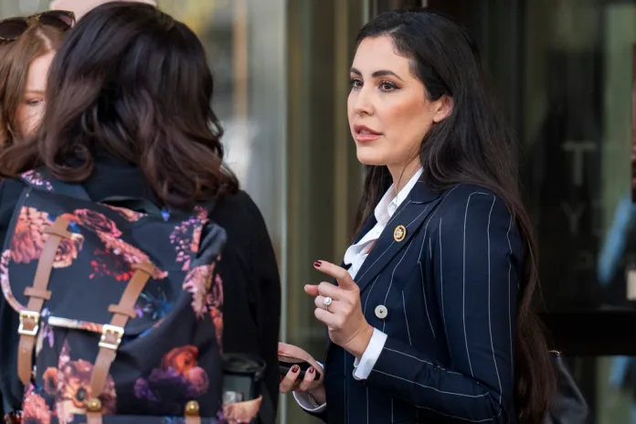 Rep. Anna Paulina Luna, R-Fla., speaks with a reporter after a meeting with President-elect Donald Trump and Republican members of Congress, Wednesday, Nov. 13, 2024, at the Grand Hyatt Hotel in Washington.