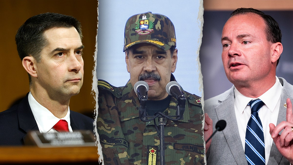 Split image of Sen. Tom Cotton, R-Ark., Venezuelan President Nicolás Maduro, Sen. Mike Lee, R-Utah.