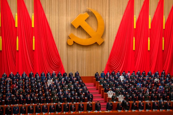 Chinese Communist Party officials attend the party's 20th congress