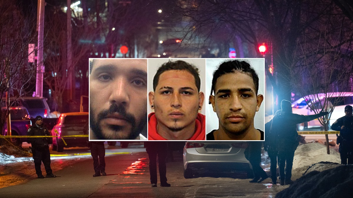 Split image with mugshots of men and crime scene in Minnesota
