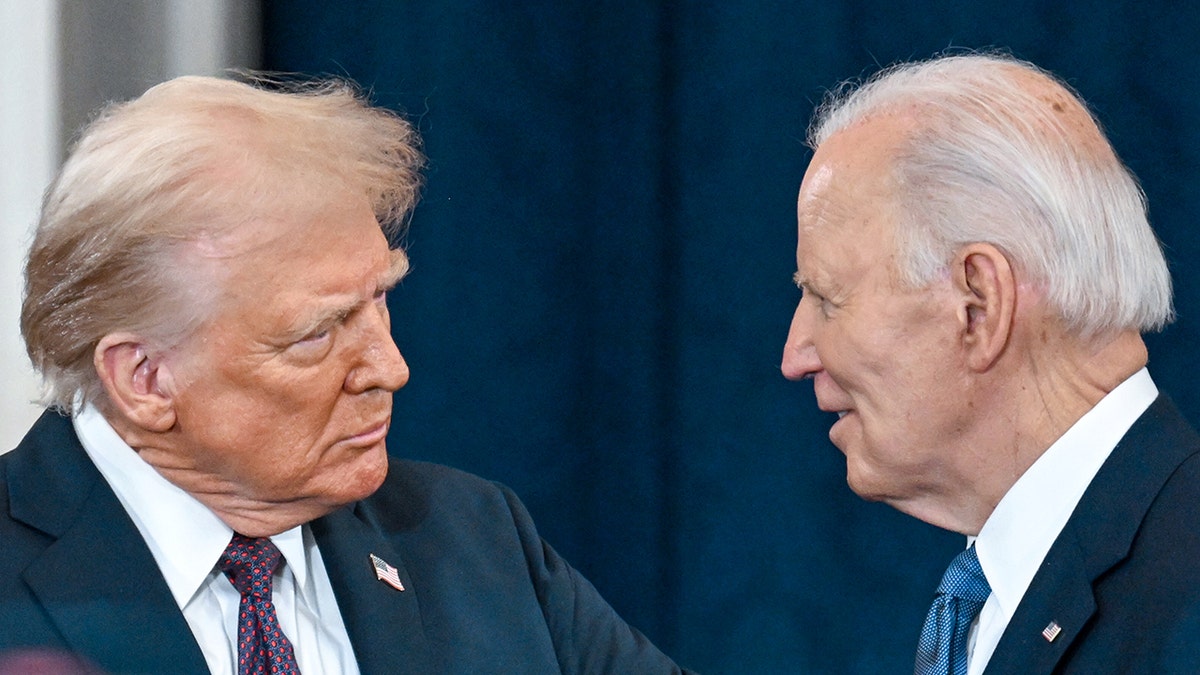 President Donald Trump and former President Joe Biden at Trump's 2025 inauguration