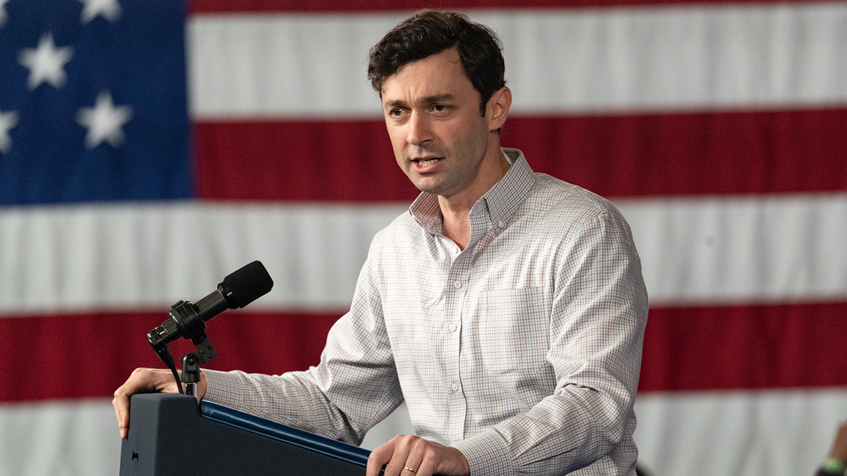 Senator Jon Ossoff, D-Ga., speaks at a campaign event on March 9, 2024.