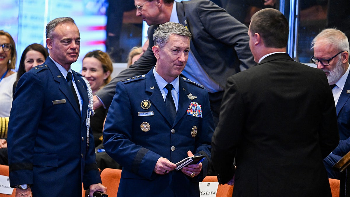 Lt. Gen. Dan Caine, the chairman of the Joint Chiefs of Staff, attends the special session of Israel's Knesset