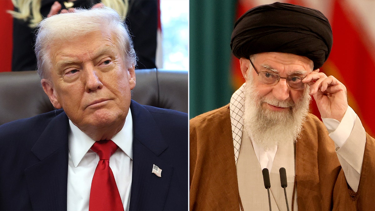 Donald Trump and Ali Khamenei shown in a split image