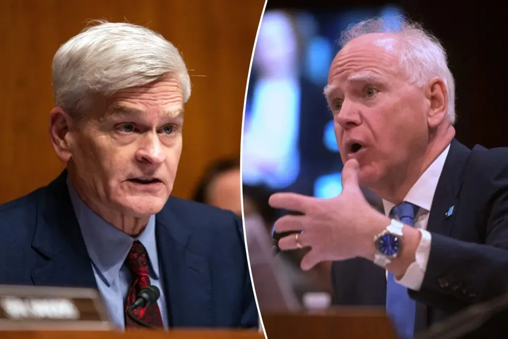 Senate Health, Education, Labor, and Pensions Committee Chairman Bill Cassidy, R-La., attends a hearing on Capitol Hill in Washington, Thursday, Oct. 9, 2025, and Gov. Tim Walz, D-Minn., speaks during a House Committee on Oversight and Government Reform hearing on oversight of fraud and misuse of Federal funds in Minnesota, Wed., March 4, 2026, on Capitol Hill in Washington