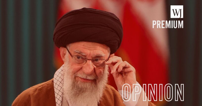 Iran's Supreme Leader Ayatollah Ali Khamenei adjusts his eyeglasses during a news conference after casting his ballot for the parliamentary runoff elections in Tehran on May 10, 2024.