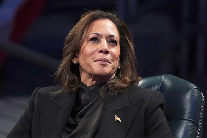 Vice President Kamala Harris attends a Department of Defense Commander in Chief farewell ceremony
