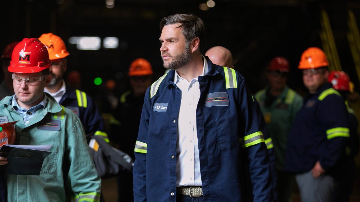 Vice President JD Vance tours the Metallus plant in Canton, Ohio, Monday, July 28, 2025. (