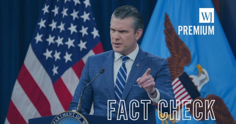 Secretary of War Pete Hegseth speaks at a news briefing at the Pentagon in Arlington, Virginia, on April 8, 2026.