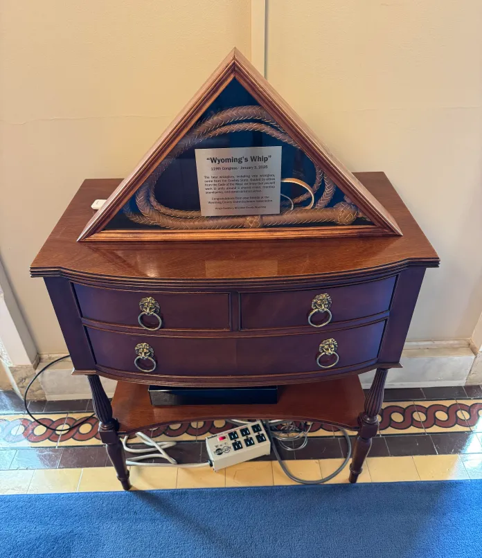 John Barrasso keeps a token whip from Wyoming in his leadership suite