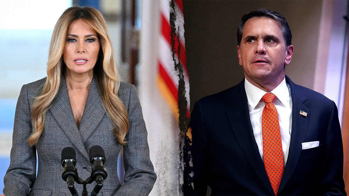 First Lady Melania Trump and Acting U.S. Attorney General Todd Blanche