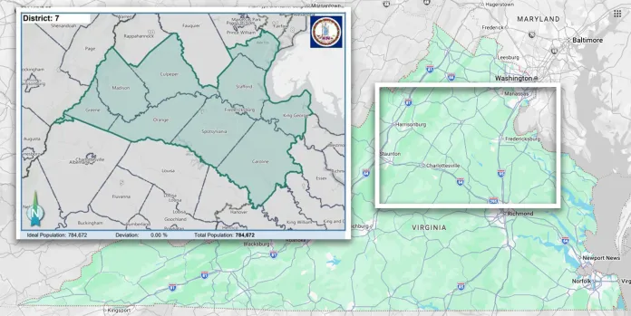 map of VA district 7