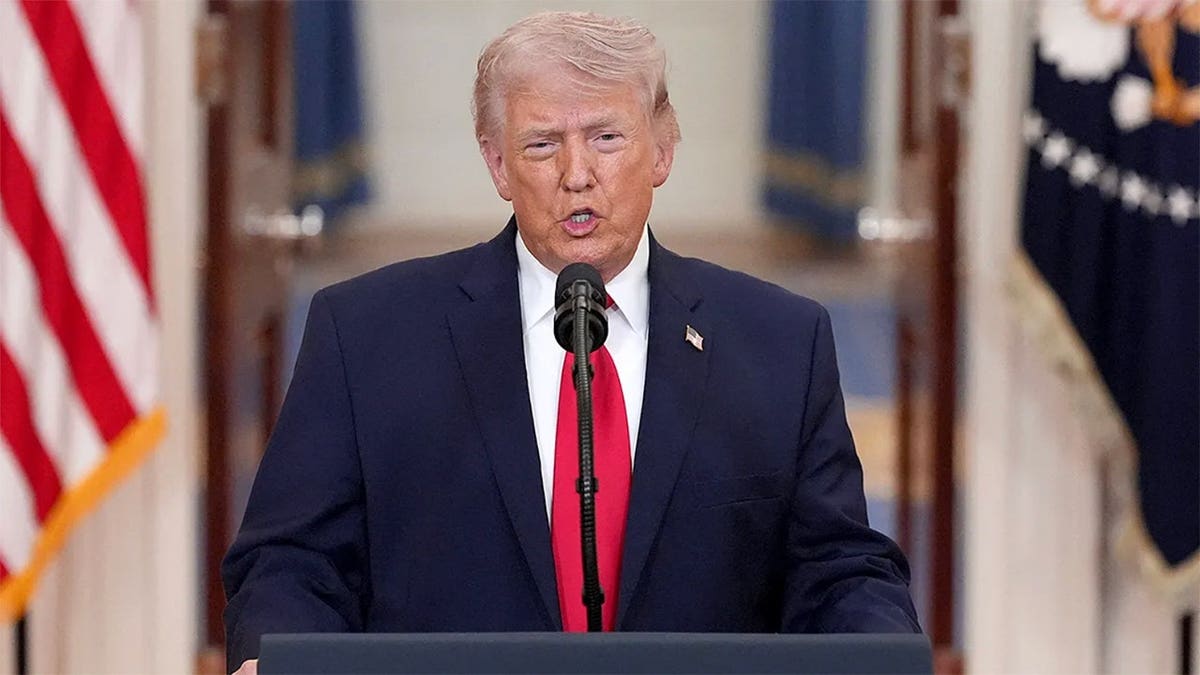 President Donald Trump addresses the nation