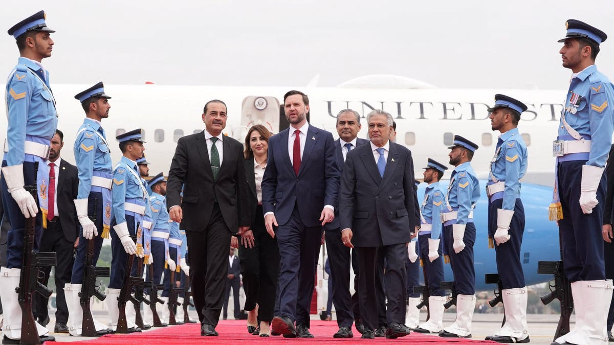 U.S. Vice President JD Vance walking with Pakistani officials in Islamabad