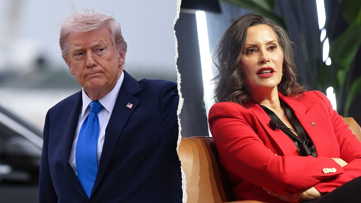 Donald Trump, left, pictured alongside Gretchen Whitmer, right.