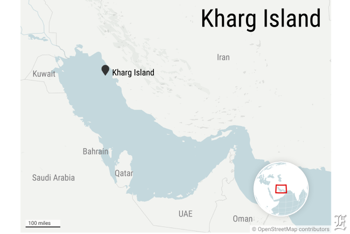 Map of kharg island