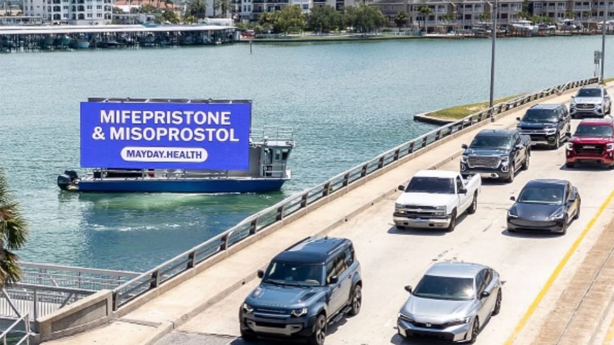 An advertisement promoting abortion pills mifepristone and misoprostol in Florida