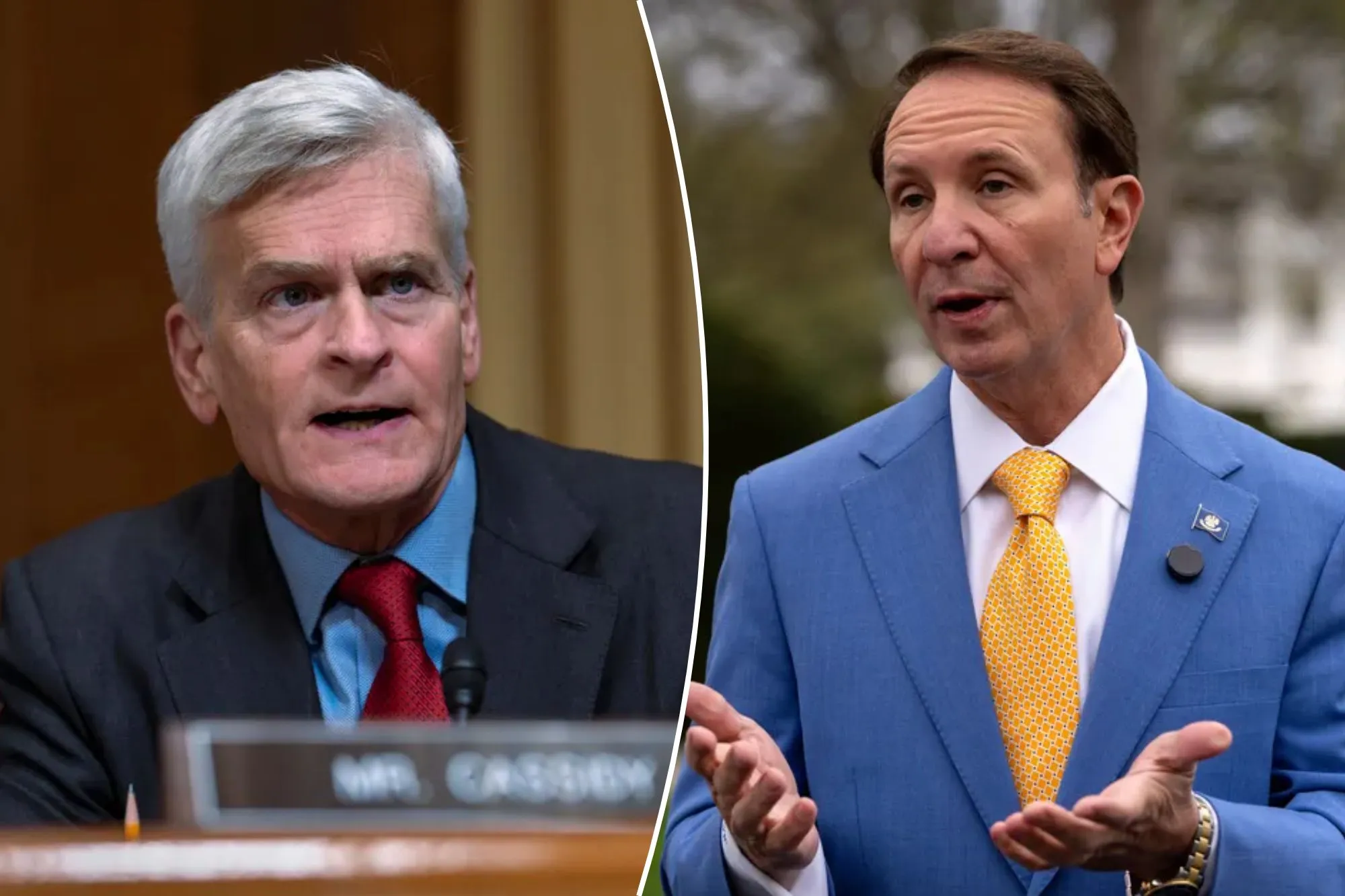 From l-r: Sen. Bill Cassidy (R-LA) and Gov. Jeff Landry (R-LA). 