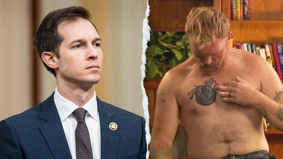 Compilation photo of Rep. Jake Auchincloss and Senate candidate Graham Platner
