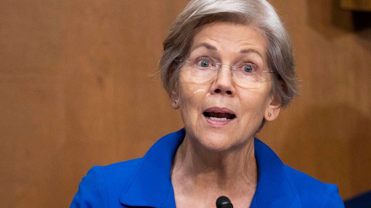 Sen. Elizabeth Warren questioning Treasury Secretary Janet Yellen during a Senate Finance Committee hearing