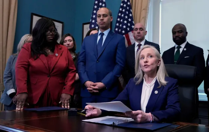 Gov. Abigail Spanberger (D-VA) in the governor's mansion.