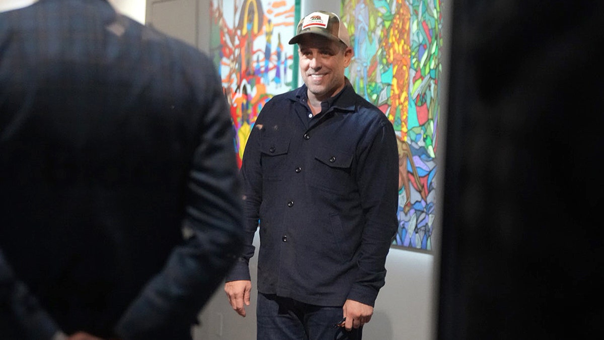 Hunter Biden viewing art with family at Georges Bergès Gallery in New York City